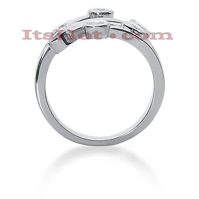 18K White Gold Round Diamond Right Hand Women's Ring 0.60ct 2 18K White Gold Round Diamond Right Hand Women's Ring 0.60ct - Image 2