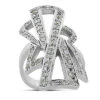 18K White Gold Round Diamond Right Hand Women's Ring 1.03ct