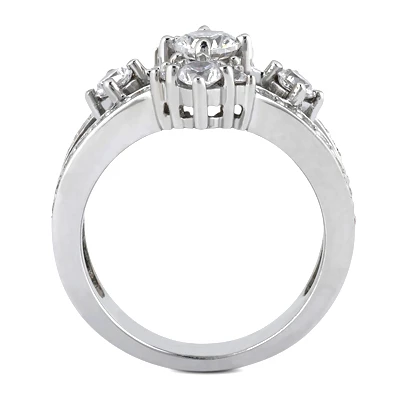 18K White Gold Round Diamond Right Hand Women's Ring 1ct 3 18K White Gold Round Diamond Right Hand Women's Ring 1ct - Image 3