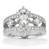 18K White Gold Round Diamond Right Hand Women's Ring 1ct