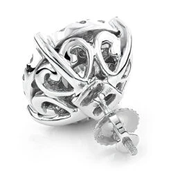 18K White Gold Round Diamond Stud Earrings 4ct Oversized Cluster Earrings -Urban Jewels Shop 18k gold round diamond stud earrings 4ct oversized cluster earrings 3