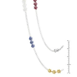 18K White Gold Ruby & Sapphire White Yellow Diamond Flower Necklace For Women 33c -Urban Jewels Shop 18k gold ruby sapphire white yellow diamond flower necklace for women 33c rulerwh