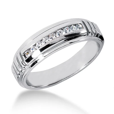 18K White Gold Women's Diamond Wedding Ring 0.23ct 1 18K White Gold Women's Diamond Wedding Ring 0.23ct