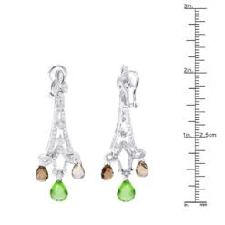 18K White Gold Peridot Diamond Chandelier Earrings 0.99ct -Urban Jewels Shop 18k peridot diamond chandelier earrings 099ct p 22369 ruler white