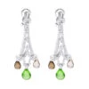 18K White Gold Peridot Diamond Chandelier Earrings 0.99ct