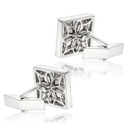 18K White Gold Round & Princess Diamond Designer Cufflinks 4.59ct 8 18K White Gold Round & Princess Diamond Designer Cufflinks 4.59ct -Urban Jewels Shop 18k round princess diamond designer cufflinks 459ct p 6028 backwh
