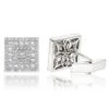 18K White Gold Round & Princess Diamond Designer Cufflinks 4.59ct