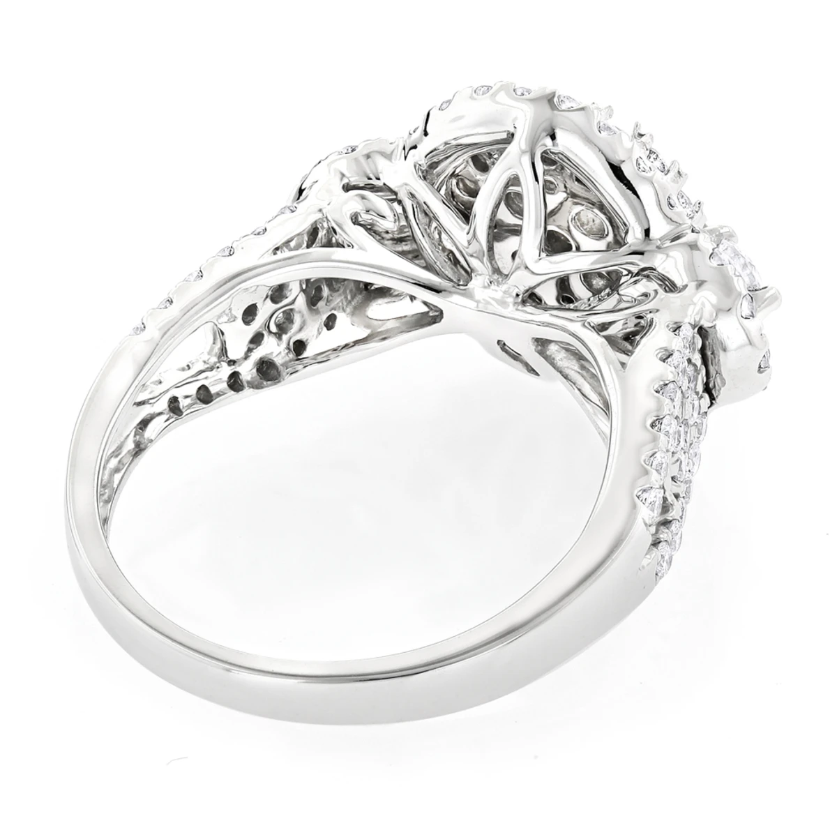2 Carat Diamond Engagement Ring Cluster Set Diamonds 14K White Gold By Luxurman 4 2 Carat Diamond Engagement Ring Cluster Set Diamonds 14K White Gold By Luxurman - Image 4