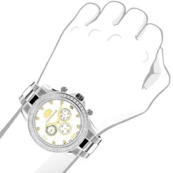 2 Carat Two Tone Men's Diamond Luxurman Liberty Watch W Swiss Movement -Urban Jewels Shop 2 carat two tone mens diamond luxurman liberty watch w swiss movement bod