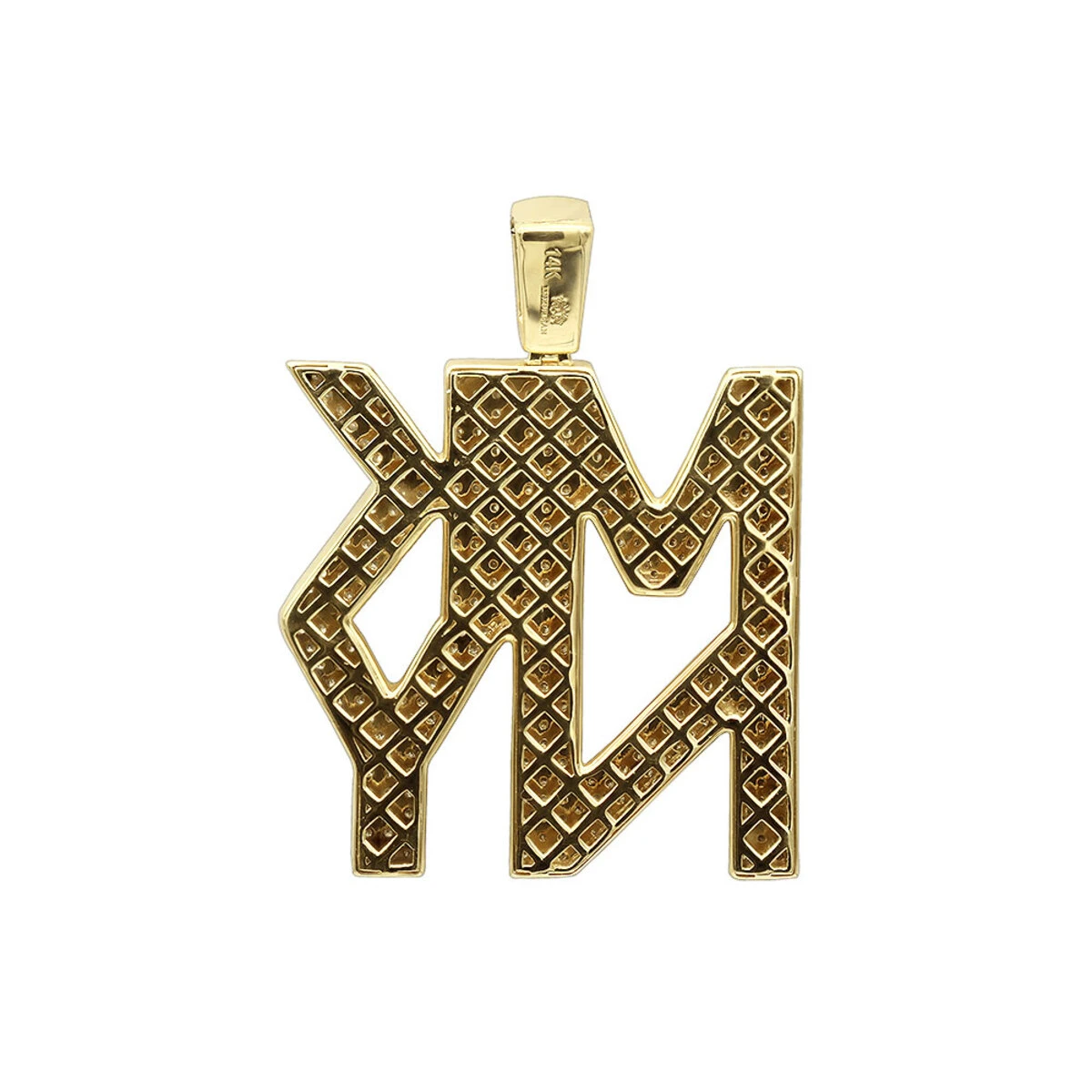 2 Inch Men's Custom Diamond Pendant 14K Yellow Gold 4 Letter Initials 3 Carats 5 2 Inch Men's Custom Diamond Pendant 14K Yellow Gold 4 Letter Initials 3 Carats - Image 5