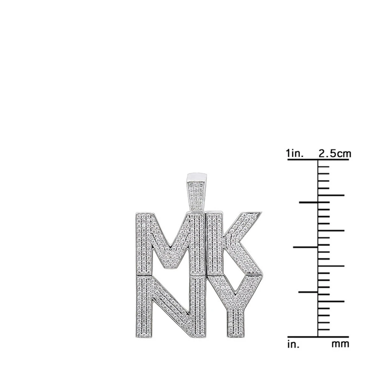 2 Inch Men's Custom Diamond Pendant 14K Yellow Gold 4 Letter Initials 3 Carats 8 2 Inch Men's Custom Diamond Pendant 14K Yellow Gold 4 Letter Initials 3 Carats - Image 8