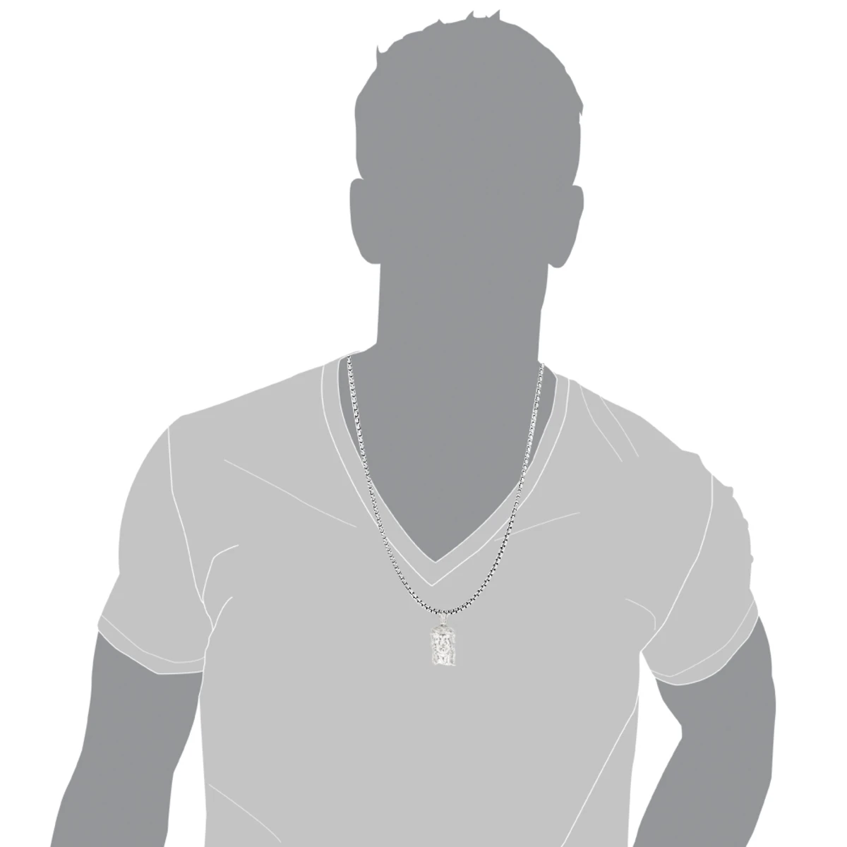 Jesus Head Charm: Mini Jesus Diamond Pendant 0.69ct 10K White Gold 5 Jesus Head Charm: Mini Jesus Diamond Pendant 0.69ct 10K White Gold - Image 5