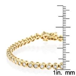 2.20 Carat Diamond Tennis Bracelet 14K Yellow Gold Bezel Set 11 2.20 Carat Diamond Tennis Bracelet 14K Yellow Gold Bezel Set -Urban Jewels Shop 220 carat diamond tennis bracelet 14k bezel set p 22425 rulerye