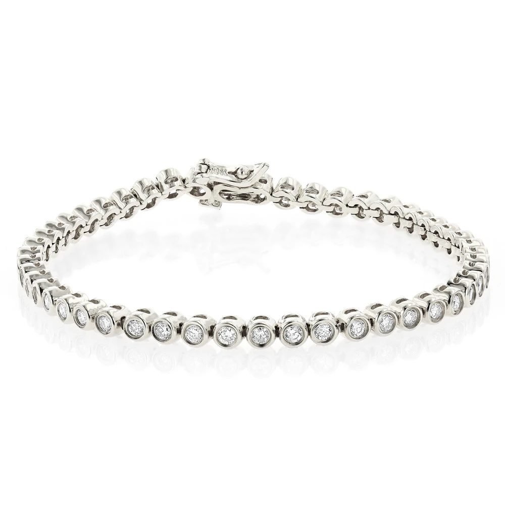 2.20 Carat Diamond Tennis Bracelet 14K Yellow Gold Bezel Set 2 2.20 Carat Diamond Tennis Bracelet 14K Yellow Gold Bezel Set - Image 2