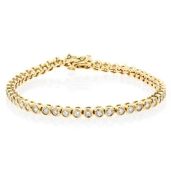 2.20 Carat Diamond Tennis Bracelet 14K Yellow Gold Bezel Set 8 2.20 Carat Diamond Tennis Bracelet 14K Yellow Gold Bezel Set -Urban Jewels Shop 220 carat diamond tennis bracelet 14k bezel set p 22425 ye