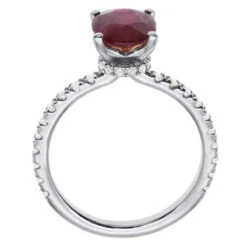 2.8ct Diamonds & Ruby Ring For Women 18K Yellow Gold Engagement Ring By Luxurman 11 2.8ct Diamonds & Ruby Ring For Women 18K Yellow Gold Engagement Ring By Luxurman -Urban Jewels Shop 28ct diamonds oval ruby ring for women 18k gold engagement ring by luxurman 018401 back white 1675828848