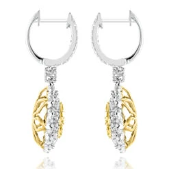 3 Carat 14K White Gold White Yellow Diamond Flower Earrings For Women By Luxurman 9 3 Carat 14K White Gold White Yellow Diamond Flower Earrings For Women By Luxurman -Urban Jewels Shop 3 carat 14k gold white yellow diamond flower earrings for women by luxurman backwh