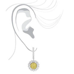 3 Carat 14K White Gold White Yellow Diamond Flower Earrings For Women By Luxurman 10 3 Carat 14K White Gold White Yellow Diamond Flower Earrings For Women By Luxurman -Urban Jewels Shop 3 carat 14k gold white yellow diamond flower earrings for women by luxurman bodwh