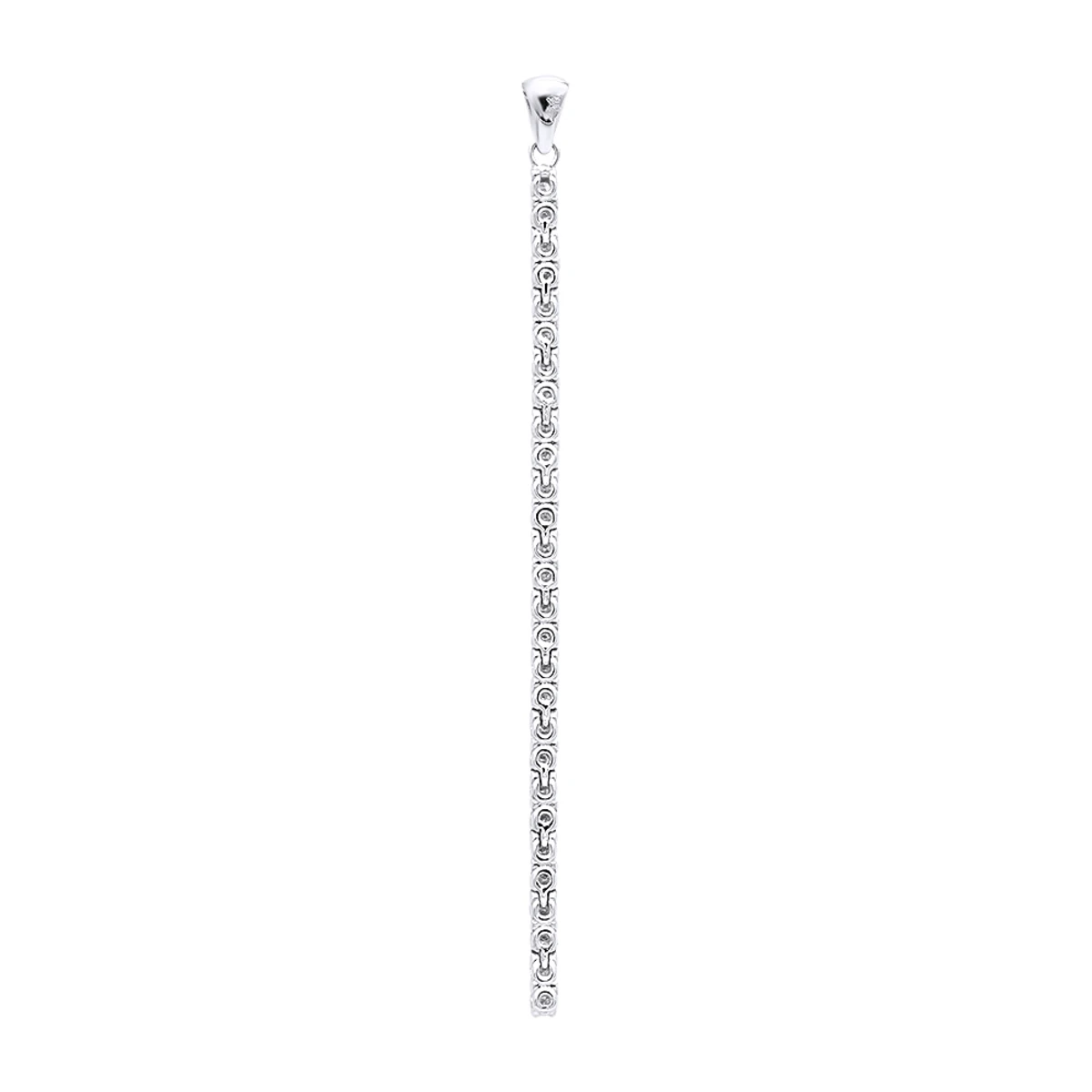 3 Inch Long Diamond Journey Necklace Ladies 14K White Gold String Pendant 0.75Ct 4 3 Inch Long Diamond Journey Necklace Ladies 14K White Gold String Pendant 0.75Ct - Image 4