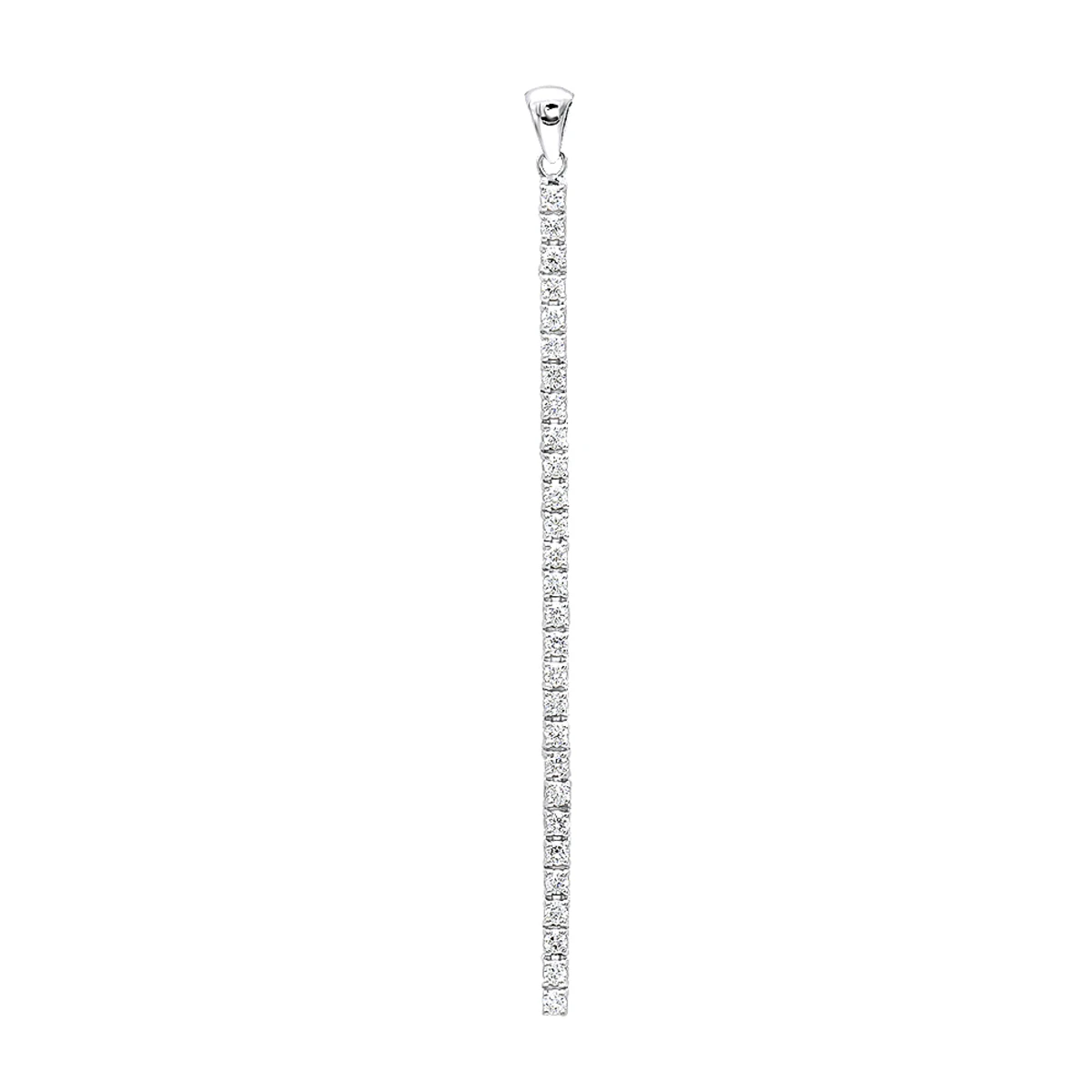 3 Inch Long Diamond Journey Necklace Ladies 14K White Gold String Pendant 0.75Ct 1 3 Inch Long Diamond Journey Necklace Ladies 14K White Gold String Pendant 0.75Ct