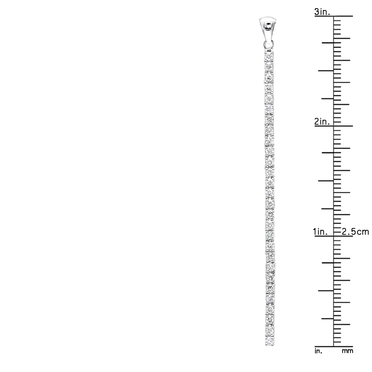 3 Inch Long Diamond Journey Necklace Ladies 14K White Gold String Pendant 0.75Ct 6 3 Inch Long Diamond Journey Necklace Ladies 14K White Gold String Pendant 0.75Ct - Image 6