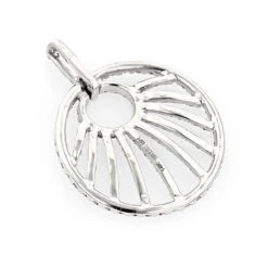 3D Diamond Circle Pendant 1.32ct 14K White Gold -Urban Jewels Shop 3d diamond circle pendant 132ct 14k gold backwh