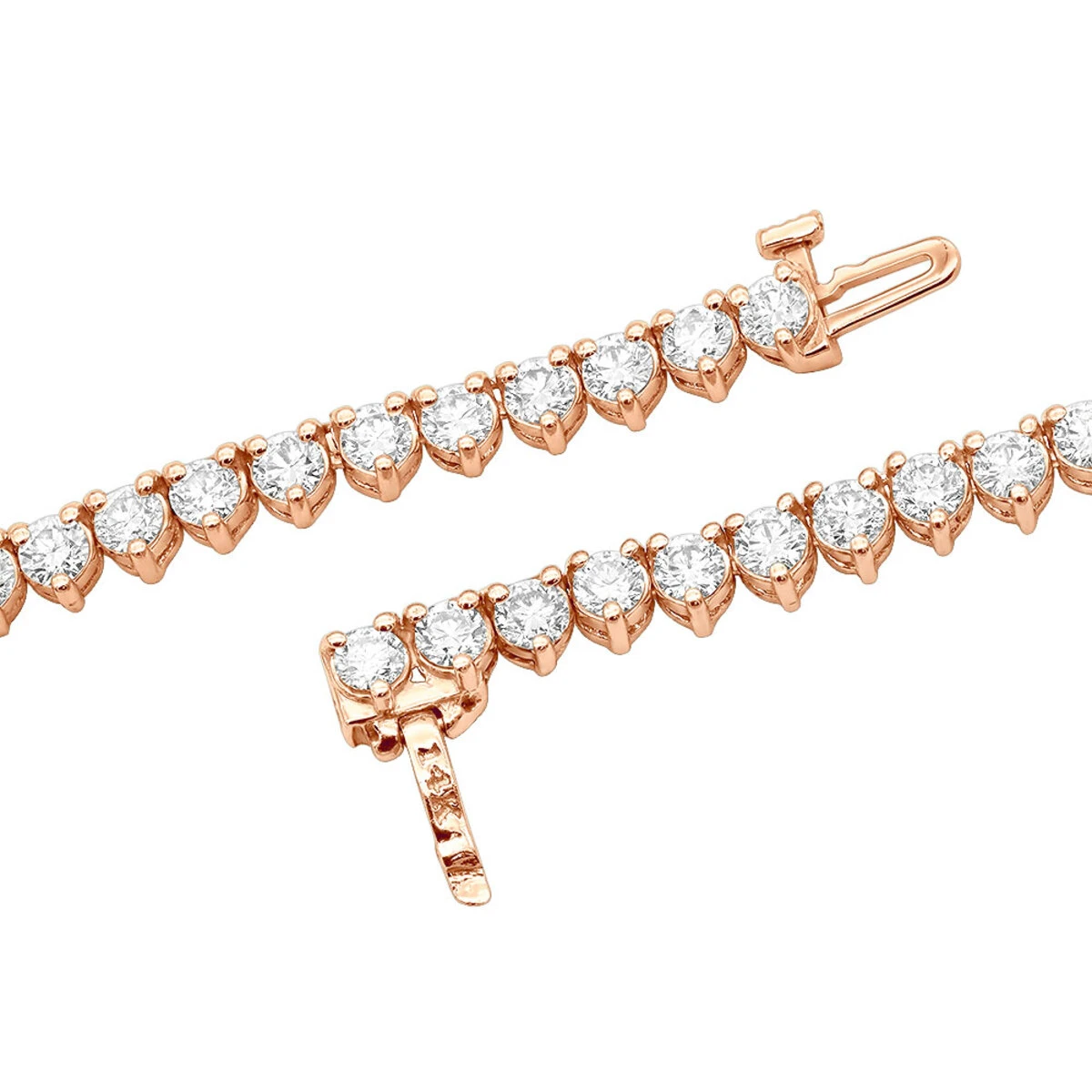 3 Prong Diamond Eternity Chain For Men And Women 14K Yellow Gold Tennis Necklace 6 3 Prong Diamond Eternity Chain For Men And Women 14K Yellow Gold Tennis Necklace - Image 6