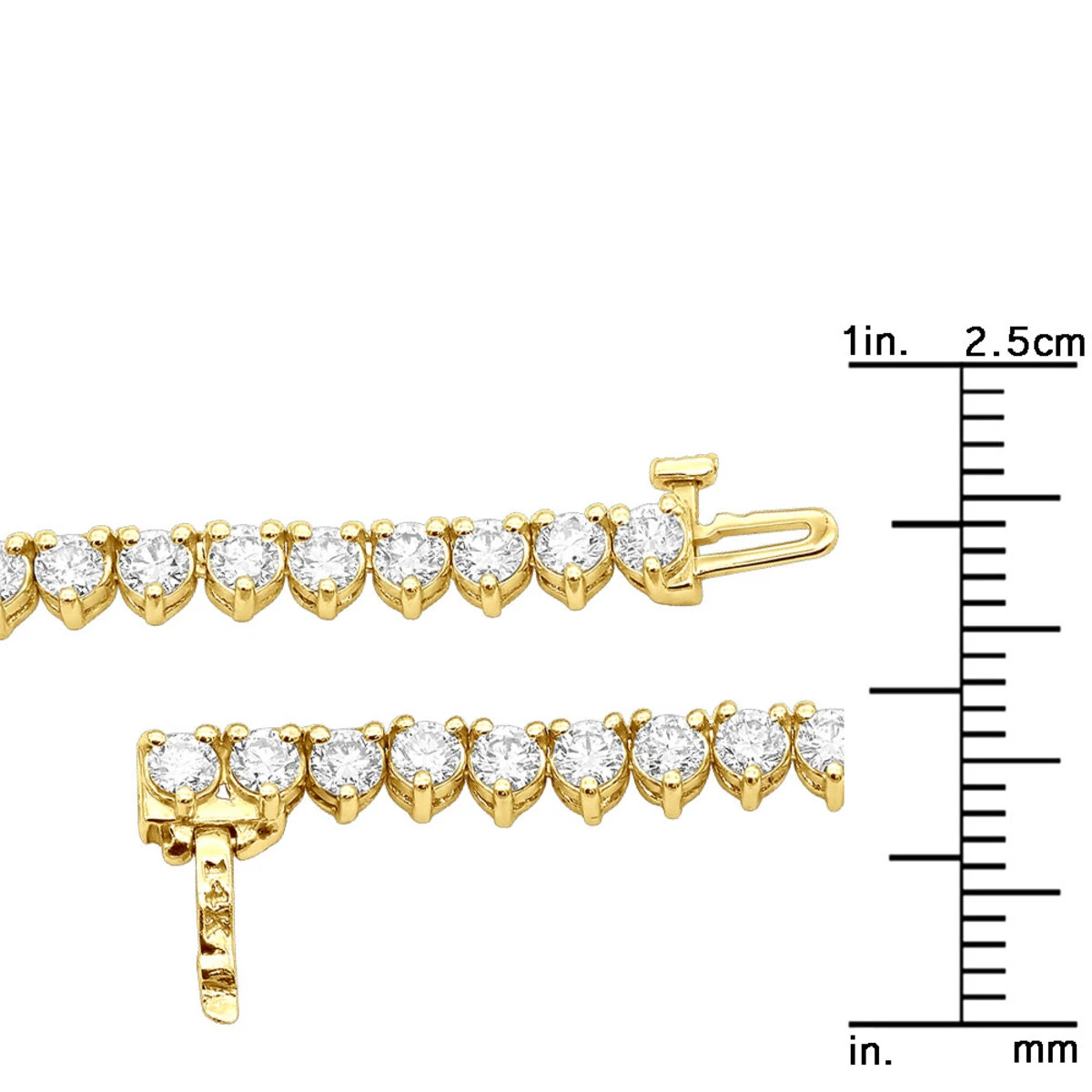 3 Prong Diamond Eternity Chain For Men And Women 14K Yellow Gold Tennis Necklace 8 3 Prong Diamond Eternity Chain For Men And Women 14K Yellow Gold Tennis Necklace - Image 8