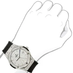 45mm Hublot Titanium Classic Fusion Diamond Watch For Men 3.5ct -Urban Jewels Shop 45mm hublot titanium classic fusion diamond watch for men 35ct bod