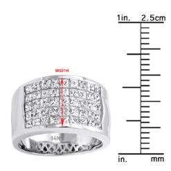 5 Row Princess Cut Diamond Ring 2.52ct 14K White Gold Wedding Band 18 5 Row Princess Cut Diamond Ring 2.52ct 14K White Gold Wedding Band -Urban Jewels Shop 5 row princess cut diamond ring 252ct 14k gold wedding band p 46444 rulerwh