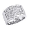 5 Row Princess Cut Diamond Ring 2.52ct 14K White Gold Wedding Band