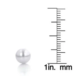 6-6.5mm 14K White Gold White Fresh Water Pearl Stud Earrings -Urban Jewels Shop 6 65mm 14k gold white fresh water pearl stud earrings p 5904 ruler