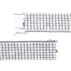 7 Row Diamond Bracelet For Men 1.20ct Sterling Silver -Urban Jewels Shop 7 row diamond bracelet for men 120ct sterling silver clasp