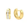 9mm Huggies 14K Yellow Gold Small Diamond Hoop Earrings For Children 0.15ct