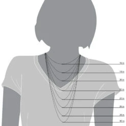 LUXURMAN Solid 10K Yellow Gold Box Chain For Women Adjustable 0.9mm -Urban Jewels Shop Womens Chains Length Comparison Illustration 32