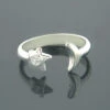 Adjustable 14K White Gold Diamond Toe Ring Star Moon 0.04ct