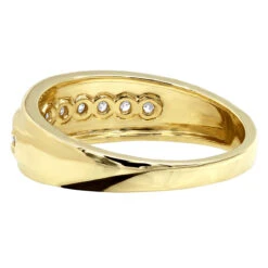 Affordable 10K Yellow Gold 0.5 Carat Round Diamond Wedding Ring For Men And Women -Urban Jewels Shop affordable 10k gold 05 carat round diamond wedding ring for men and women 000850 backye