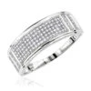 Affordable 10K White Gold Men's Diamond Wedding Band 0.42ct