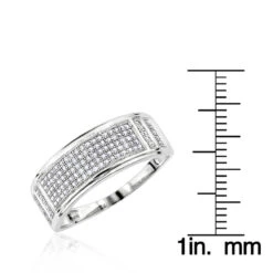Affordable 10K White Gold Men's Diamond Wedding Band 0.42ct -Urban Jewels Shop affordable 10k gold mens diamond wedding band 042ct rulerwh