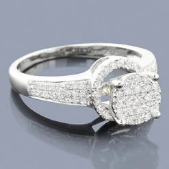 Affordable Diamond Engagement Ring 0.38ct 14K White Gold