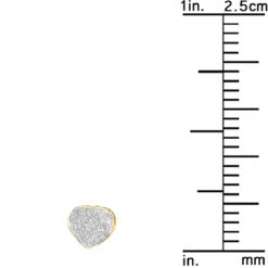 Affordable Real Diamond Heart Earrings Studs For Women & Girls 10K Yellow Gold -Urban Jewels Shop affordable real diamond heart earrings studs for women girls solid 10k gold 501462 ruler yellow