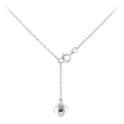14K White Gold Ladies Diamond Alhambra Necklace 1/3ct 8 14K White Gold Ladies Diamond Alhambra Necklace 1/3ct -Urban Jewels Shop alhambra jewelry 14k gold ladies diamond necklace 13ct backwh