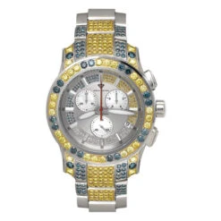 Aqua Master Blue Yellow Diamond Watch 13ct