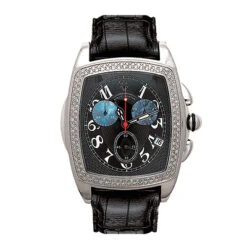 Aqua Master Men's 1.50ct Diamond Black Watch