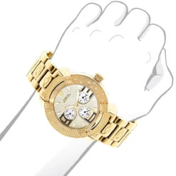 Aqua Master Men's Diamond Watch Yellow Gold Plated -Urban Jewels Shop aqua master watches mens diamond watch yellow gold plated bod