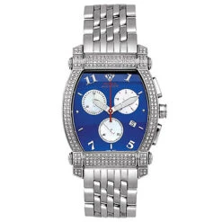Aqua Master Unisex Real Diamond Watch 2.50ct Blue Dial