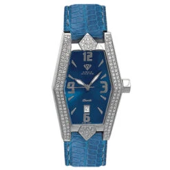 Aqua Master Blue Women's Pave Diamond Watch 1.50ct