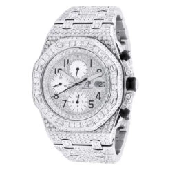 Audemars Piguet Men's Diamond Watch Fully Iced Out Royal Oak Offshore