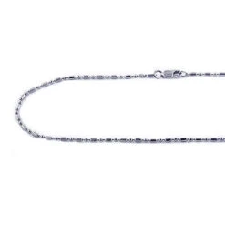 Bead Bar 14K White Gold Link Chain 1.5mm 16in - 24in
