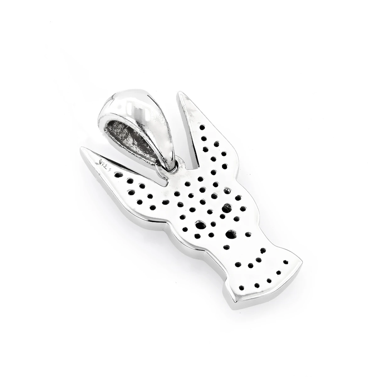 Black And White Diamond Dog Pendant 0.51ct 14K White Gold 4 Black And White Diamond Dog Pendant 0.51ct 14K White Gold - Image 4